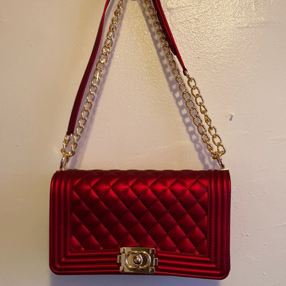 Handbag Jelly Handbag Stunning Deep Red - Picture 8 of 10